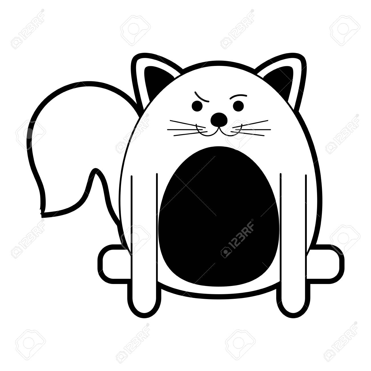 デブ猫漫画アイコン画像ベクトル イラスト デザイン黒と白のイラスト素材 ベクタ Image デブ猫漫画アイコン画像ベクトル イラスト デザイン黒と白のイラスト素材 ベクタ Image