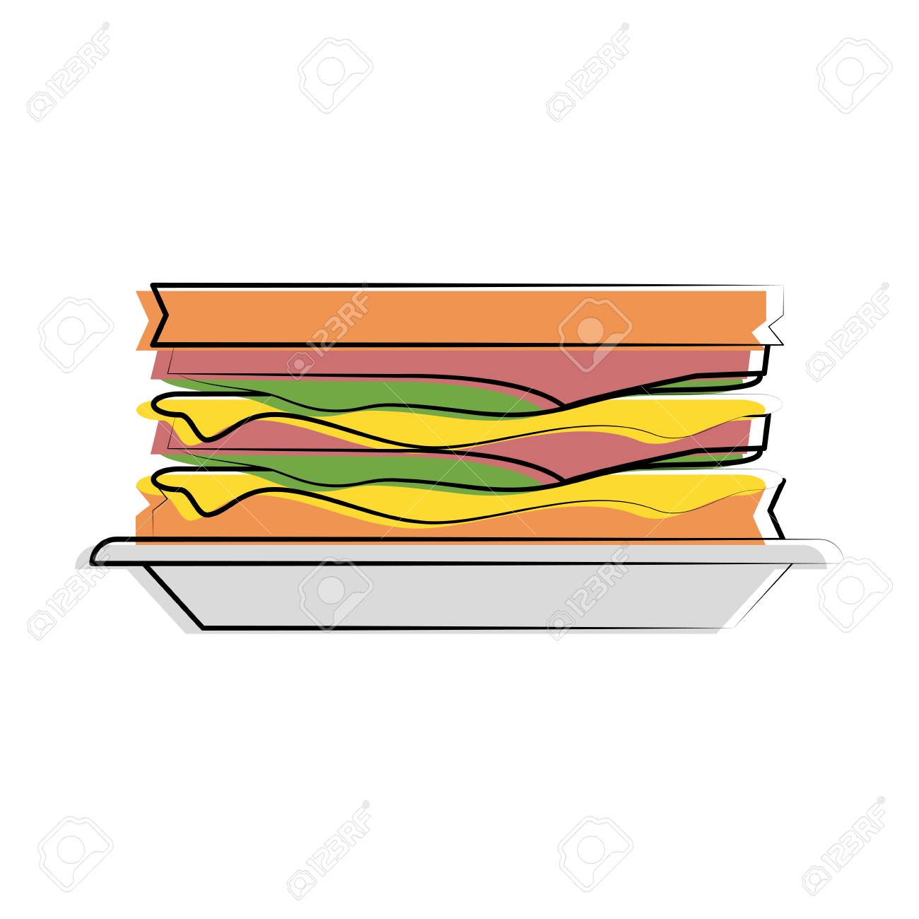 サンドイッチ食関連画像ベクトル イラスト デザインのイラスト素材 ベクタ Image