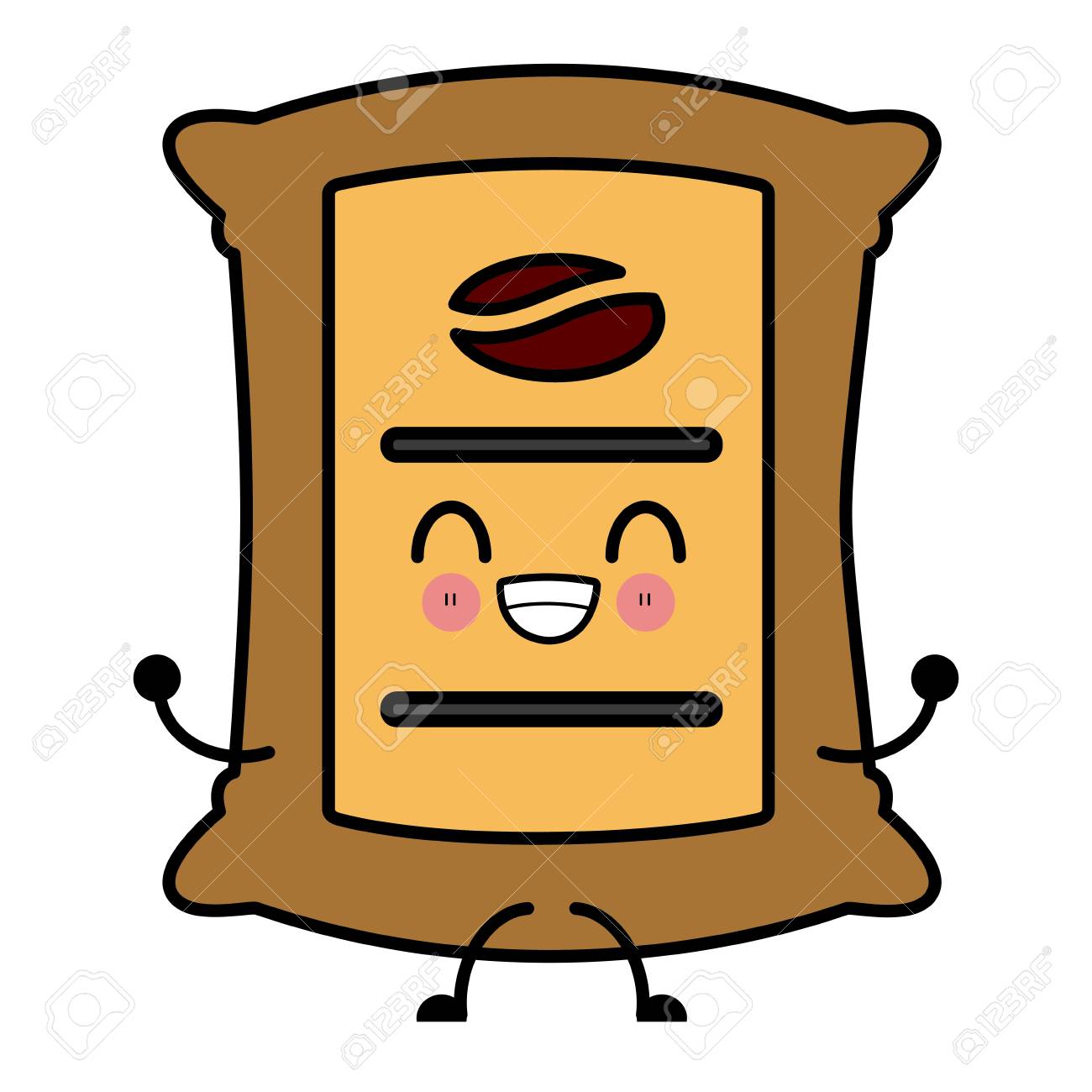 コーヒー豆袋のアイコン ベクトル イラスト グラフィック デザインのイラスト素材 ベクタ Image