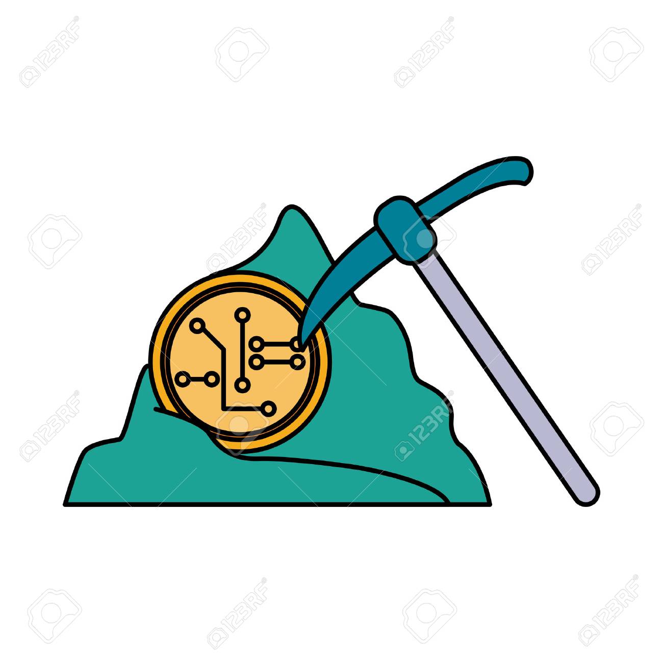 Cryptocurrency Mining Icon Image Vector Illustration. Royalty Free SVG,  Cliparts, Vectors, and Stock Illustration. Image 87448979.