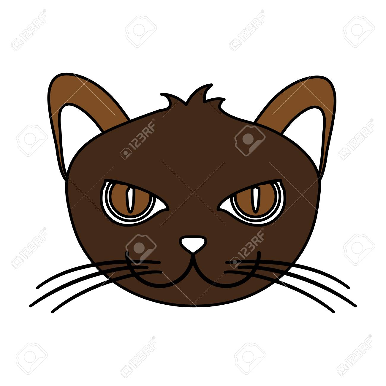 Icône De Dessin Animé De Visage De Chat