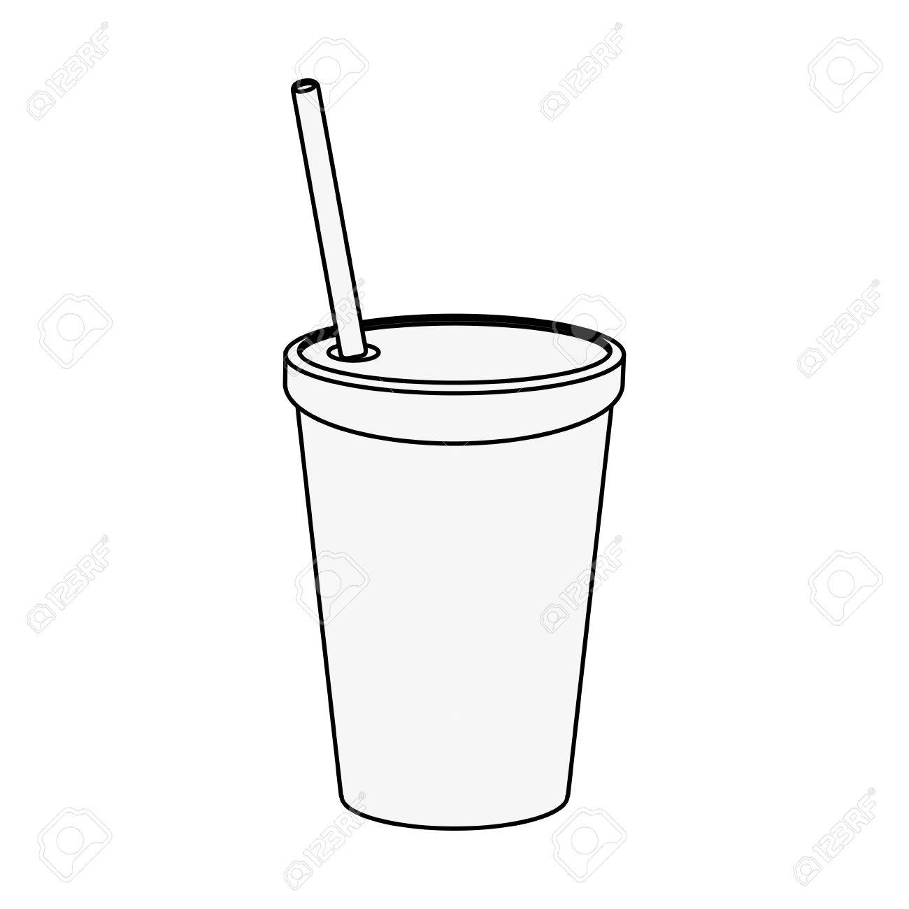 ソーダのプラスチック カップのアイコン ベクトル イラスト グラフィック デザイン のイラスト素材 ベクタ Image
