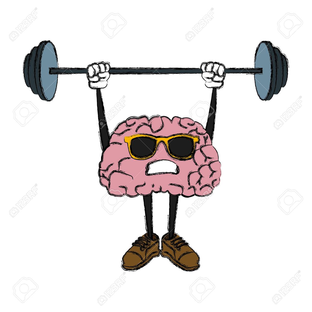 かわいい脳の漫画をやって運動アイコンベクトルイラストグラフィックデザイン のイラスト素材 ベクタ Image かわいい脳の漫画をやって運動アイコンベクトルイラストグラフィックデザイン のイラスト素材 ベクタ Image