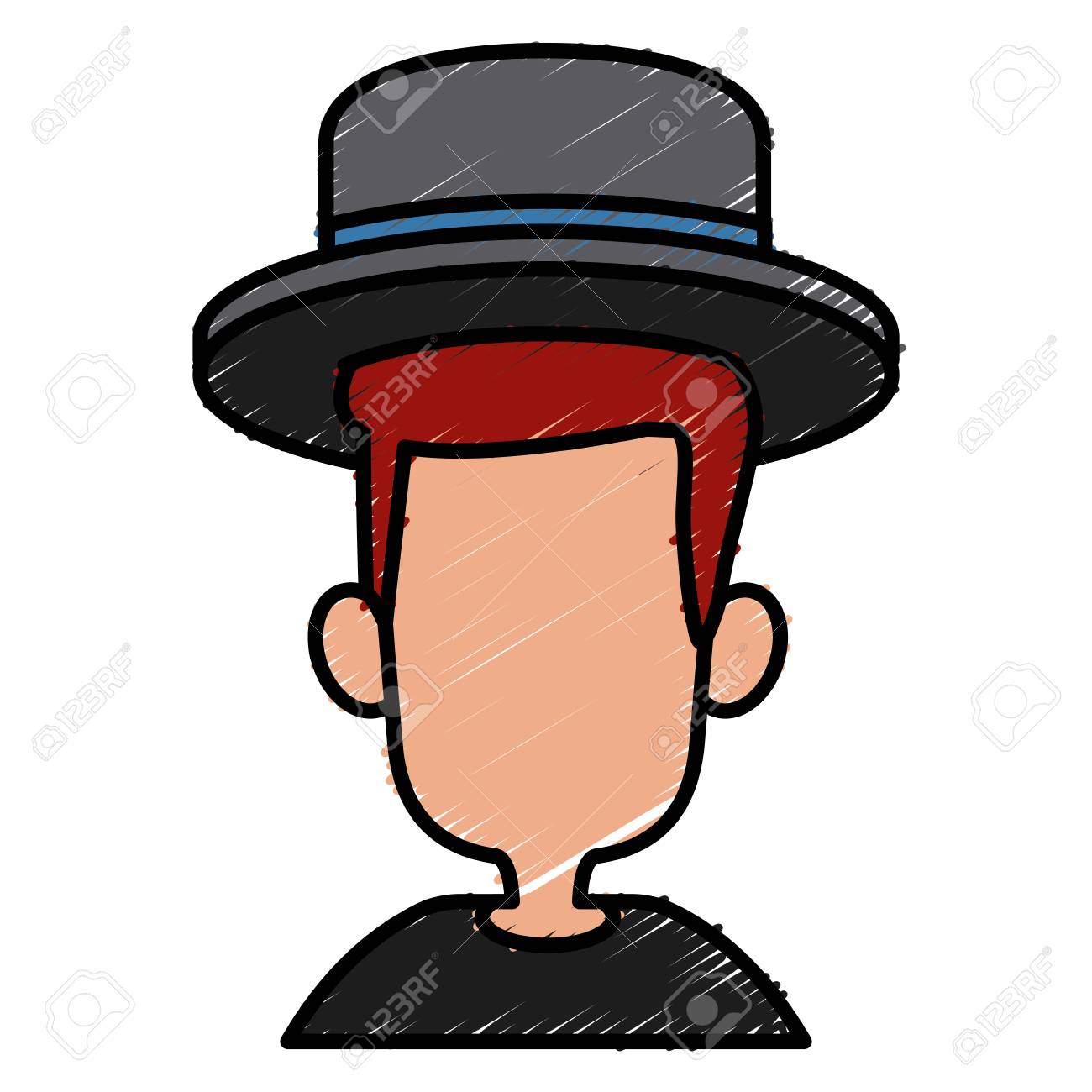 帽子アイコン ベクトル イラスト グラフィック デザインを持つ男 のイラスト素材 ベクタ Image