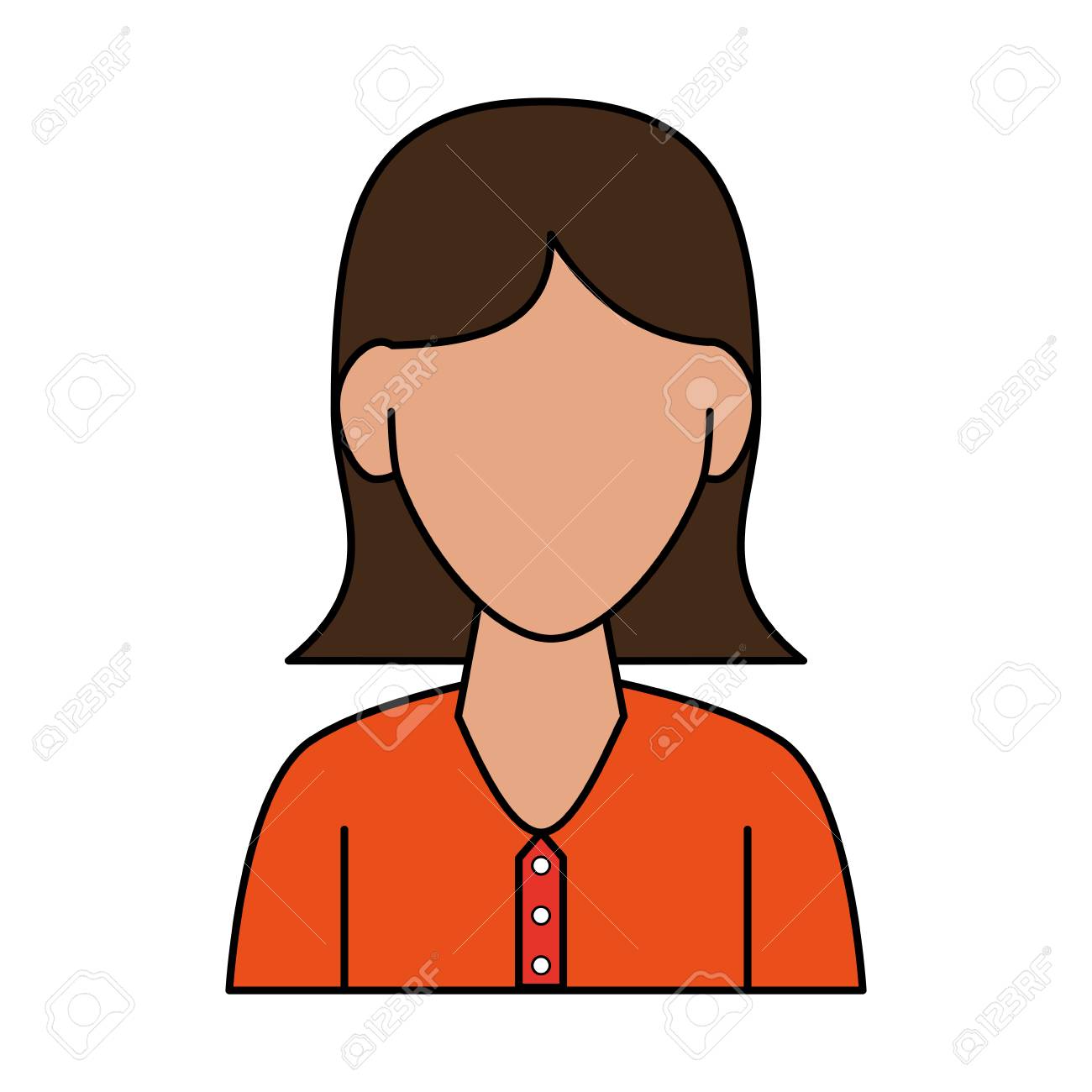 Woman With Short Brown Hair Avatar Portrait Icon Image Vector