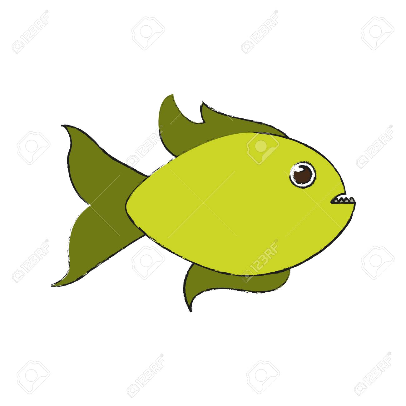 かわいい魚漫画アイコン ベクトル イラスト グラフィック デザインのイラスト素材 ベクタ Image
