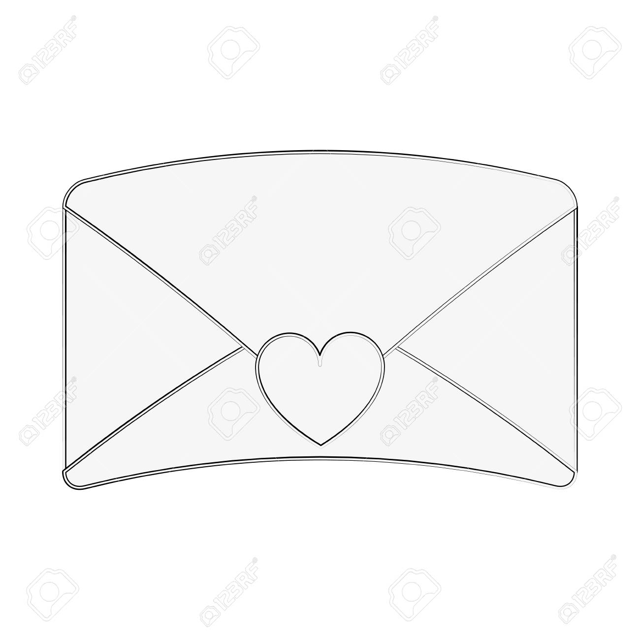 ハートのアイコンとの愛の手紙 のイラスト素材 ベクタ Image