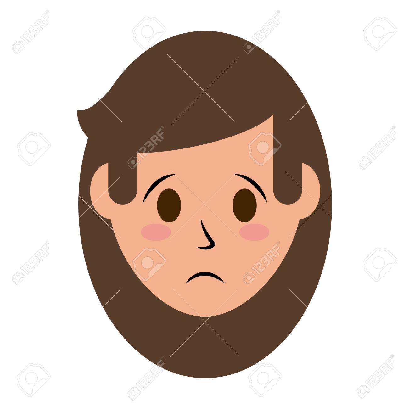Woman With Sad Face Clip-art Design Illustration. Royalty Free SVG,  Cliparts, Vectors, and Stock Illustration. Image 88546613.