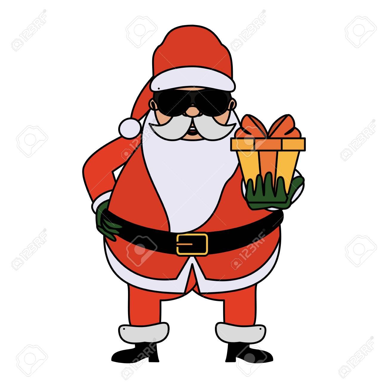 santa wearing sunglasses
