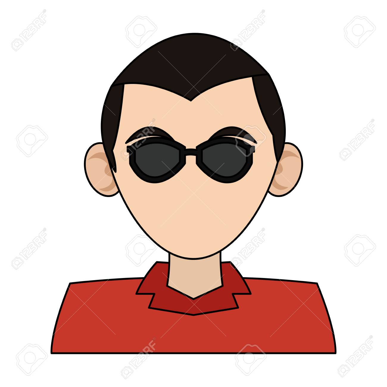 サングラス アバター肖像画アイコン画像ベクトル イラスト デザインを持つ男 のイラスト素材 ベクタ Image