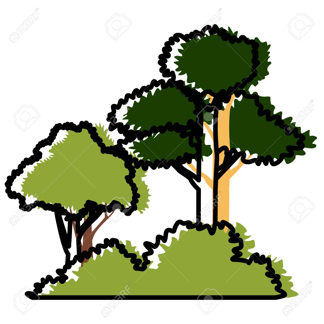 木々 や茂みのアイコン ベクトルのイラスト グラフィックのデザインのイラスト素材 ベクタ Image 88748089