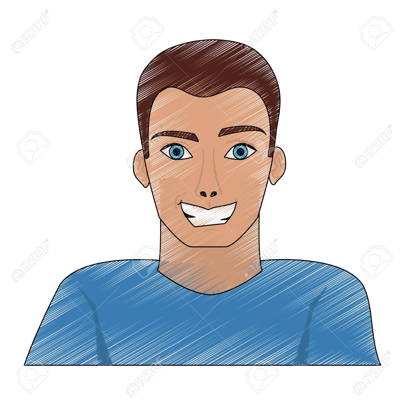 男は笑みを浮かべてハンサムな若い肖像画アイコン画像ベクトル イラスト デザインのイラスト素材 ベクタ Image 6604