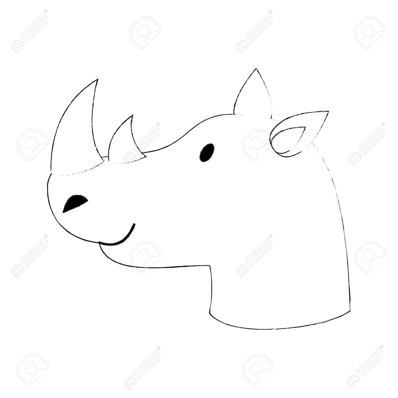 かわいいサイの漫画のアイコンベクトルイラストグラフィックデザイン のイラスト素材 ベクタ Image