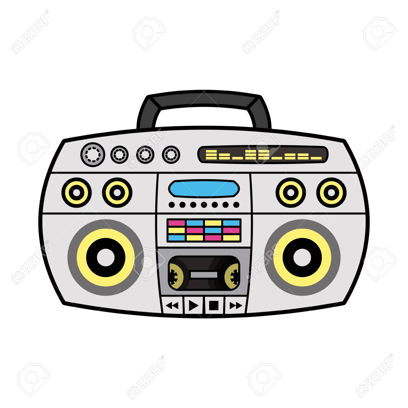 90年代ラジオステレオアイコンベクトルイラストグラフィックデザイン のイラスト素材 ベクタ Image