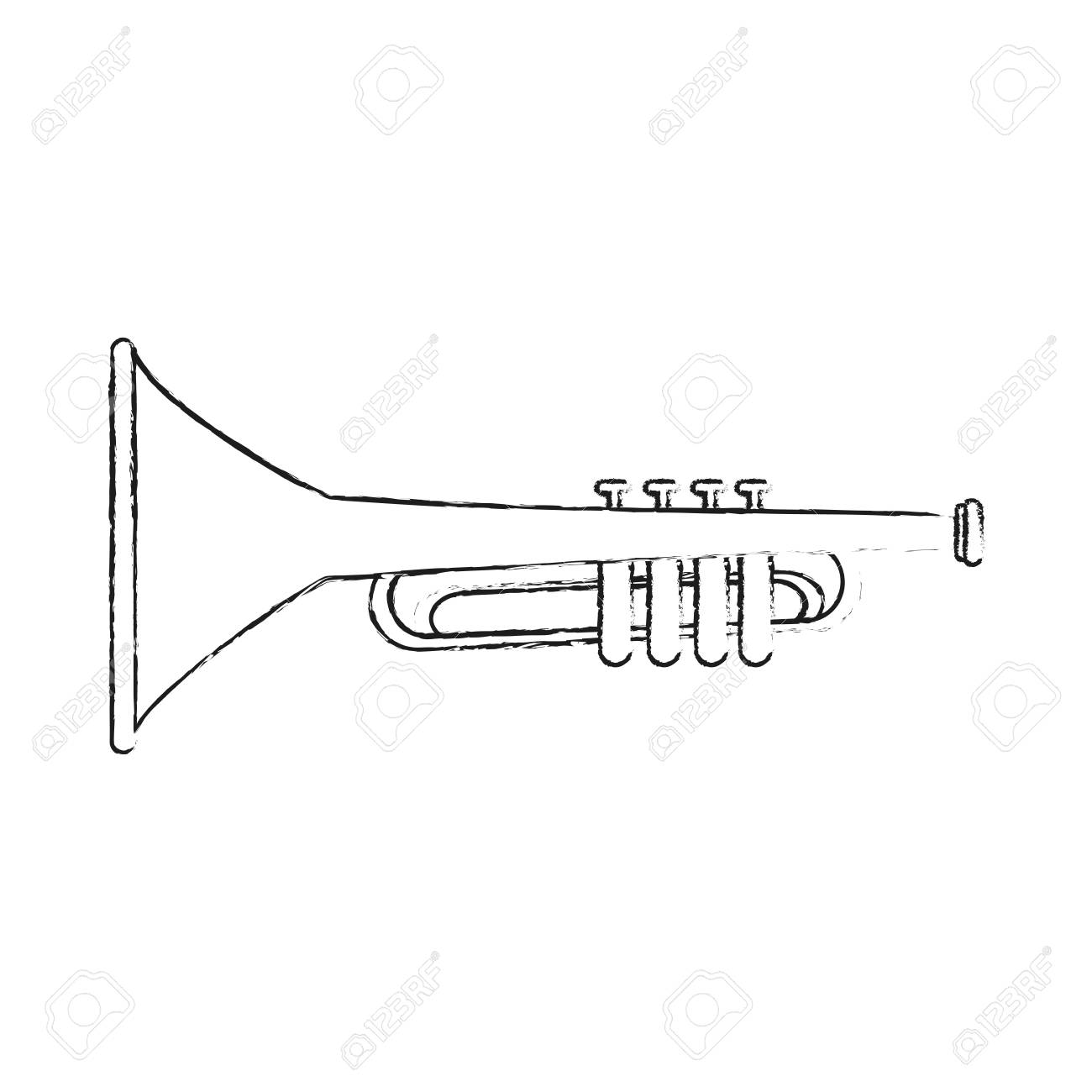 トランペット音楽楽器アイコン ベクトル イラスト グラフィック