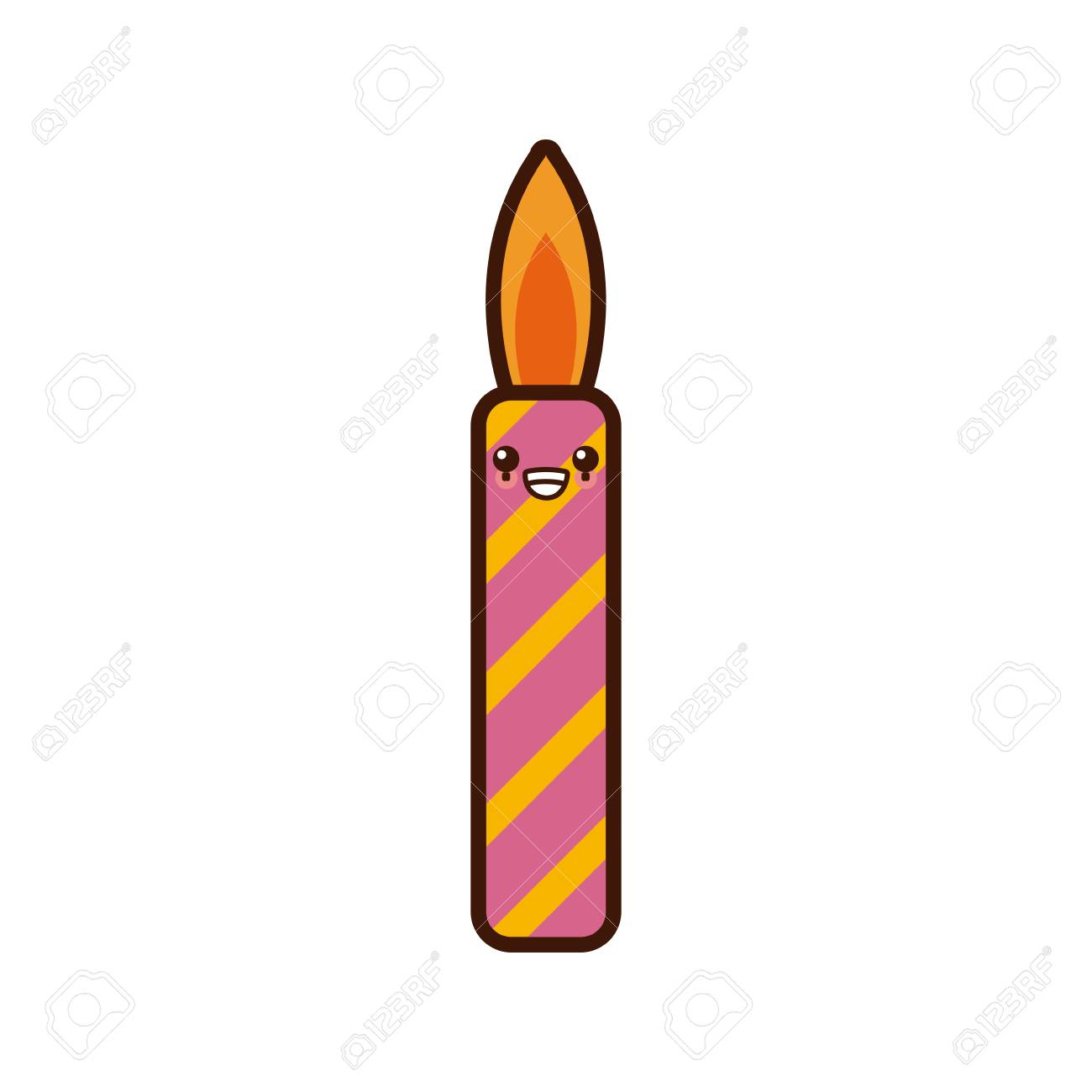 Birthday Candle Isolated Cute Cartoon Vector Illustration Royalty Free Cliparts Vectors And Stock Illustration Image 89868378