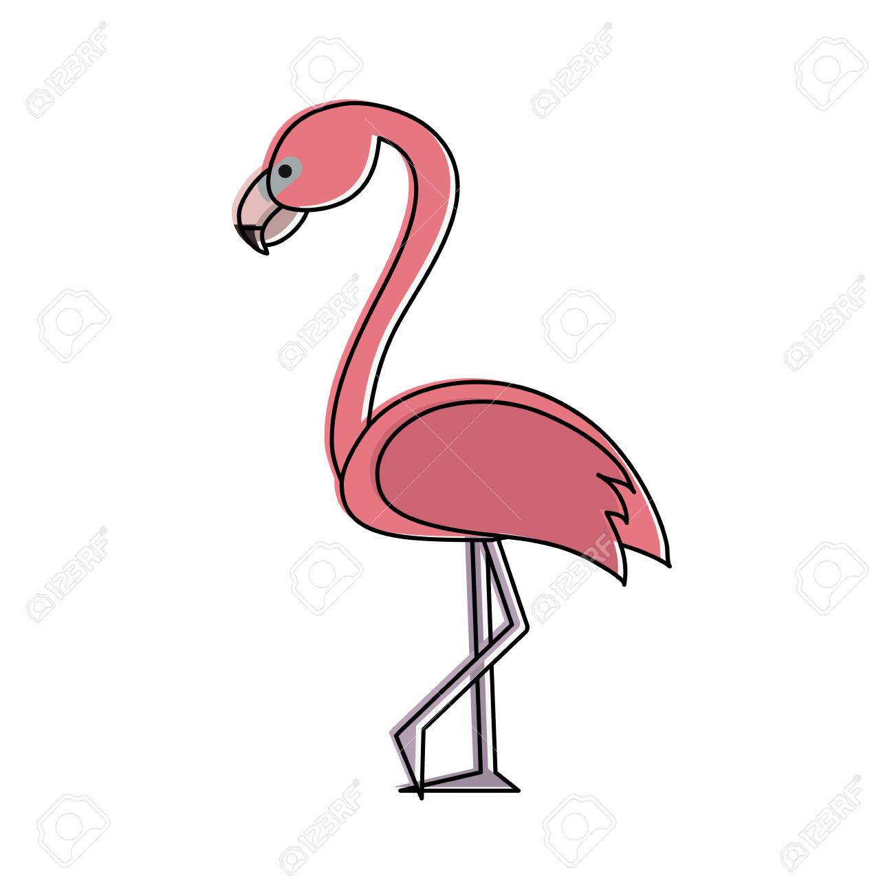 美しいフラミンゴ鳥アイコン ベクトル イラスト グラフィック デザインのイラスト素材 ベクタ Image 7044