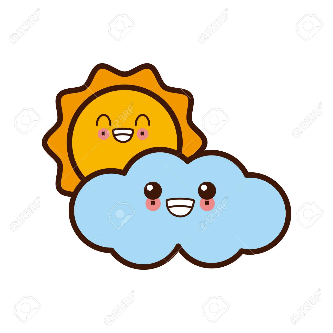 太陽と雲のかわいいかわいい漫画ベクトル イラスト デザインのイラスト素材 ベクタ Image 太陽と雲のかわいいかわいい漫画ベクトル イラスト デザインのイラスト素材 ベクタ Image