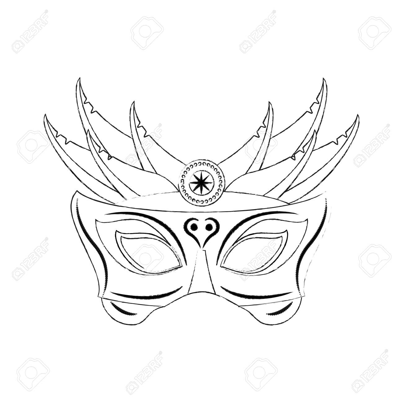 mardi gras mask icon vector illustration graphic design royalty free