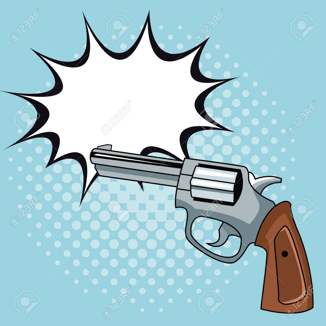 ハンドガン ポップアート アイコン ベクトル イラスト グラフィック デザインのイラスト素材 ベクタ Image