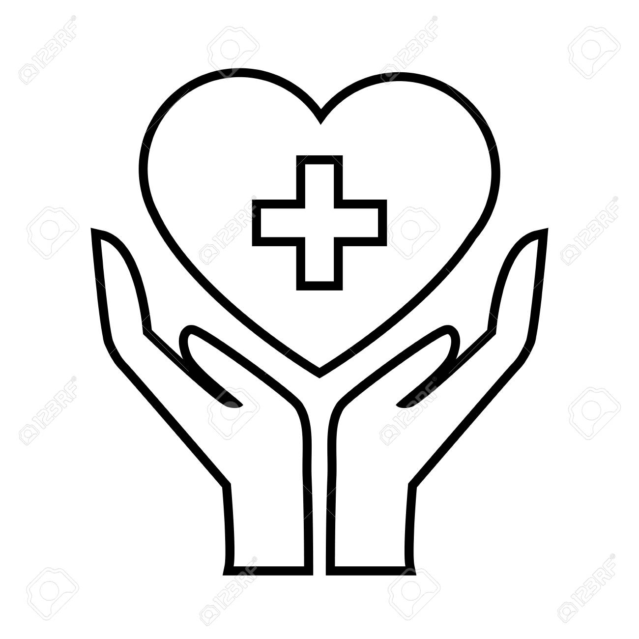 Hands With Medical Symbol Icon Vector Illustration Graphic Design Royalty Free Cliparts Vectors And Stock Illustration Image 90307883