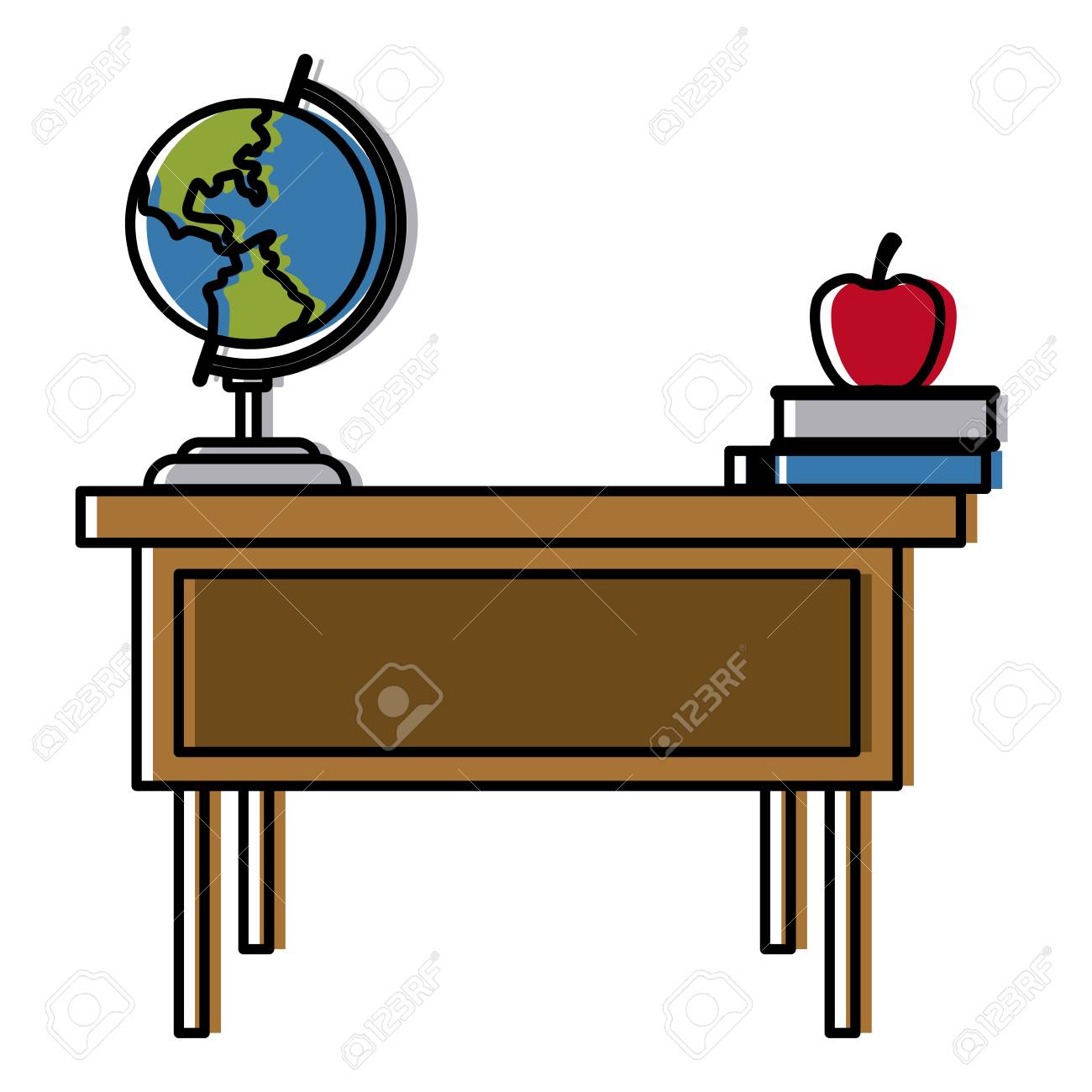 School Desk With Elements Icon Vector Illustration Graphic Design Royalty  Free SVG, Cliparts, Vectors, and Stock Illustration. Image 90489991., image size:1300x1300