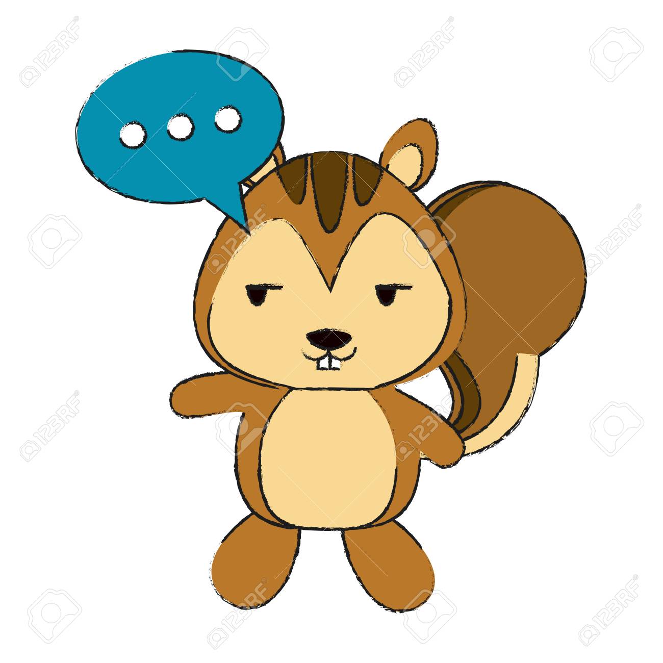 リスのチャット泡かわいい動物漫画アイコン画像ベクトル イラスト デザインと軽薄のイラスト素材 ベクタ Image