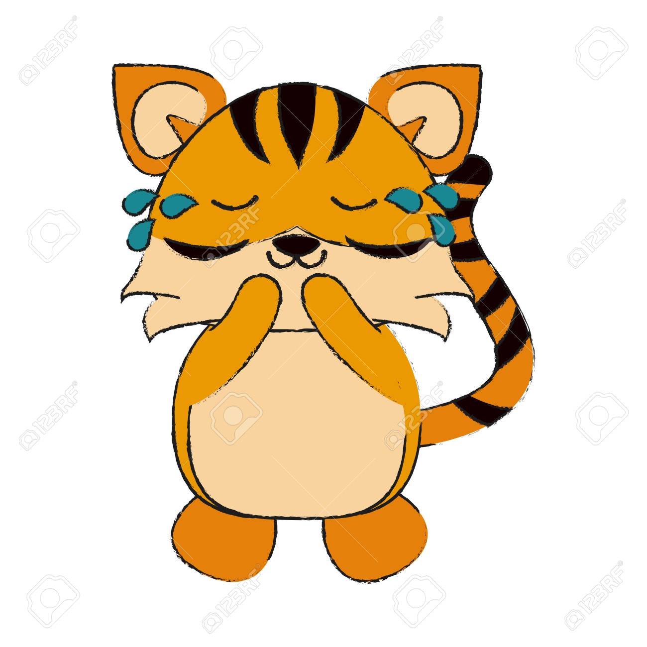 虎泣くかわいい動物漫画アイコン画像ベクトルイラストデザイン のイラスト素材 ベクタ Image 虎泣くかわいい動物漫画アイコン画像ベクトルイラストデザイン のイラスト素材 ベクタ Image