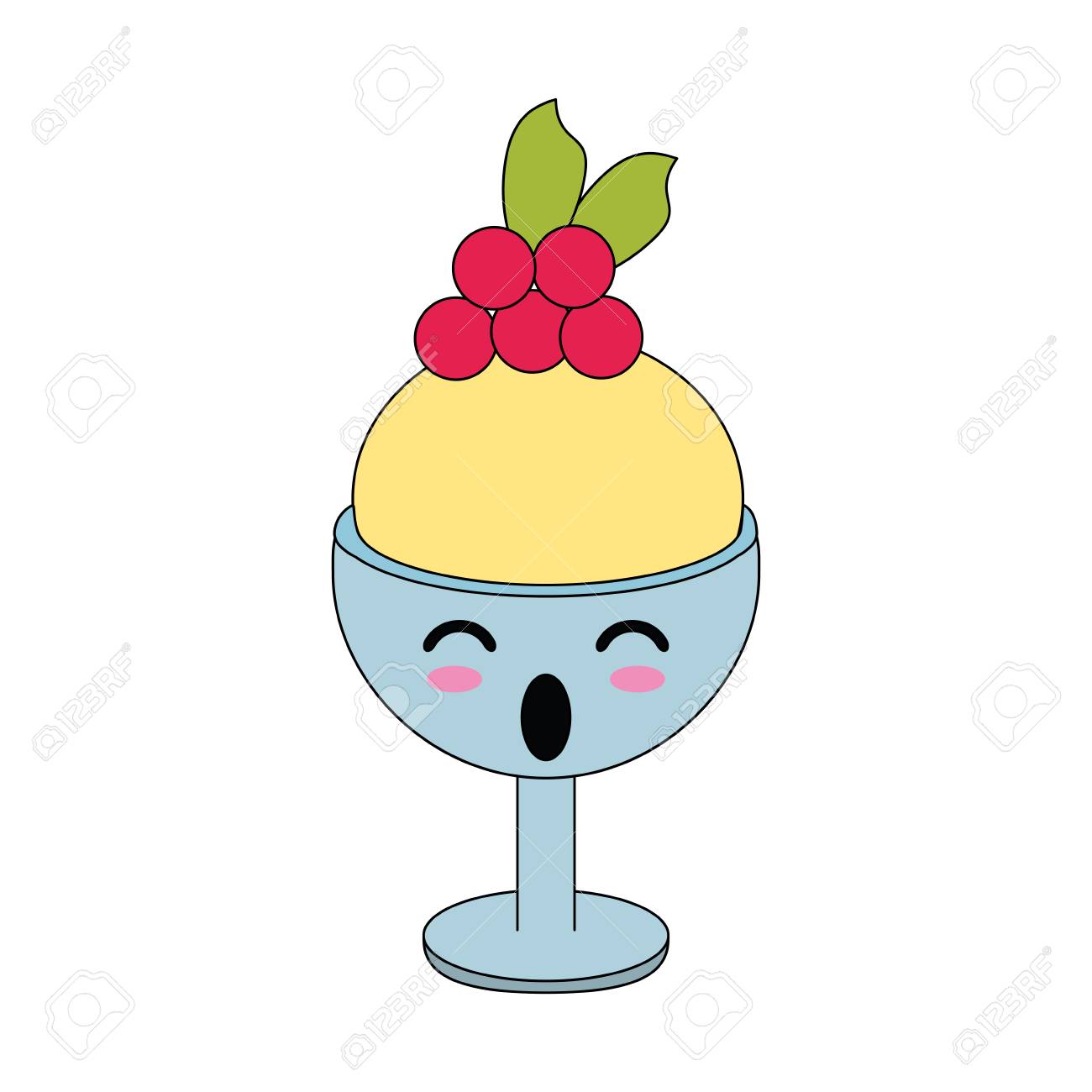 アイスクリームカップかわいい漫画ベクトルイラスト のイラスト素材 ベクタ Image アイスクリームカップかわいい漫画ベクトルイラスト のイラスト素材 ベクタ Image