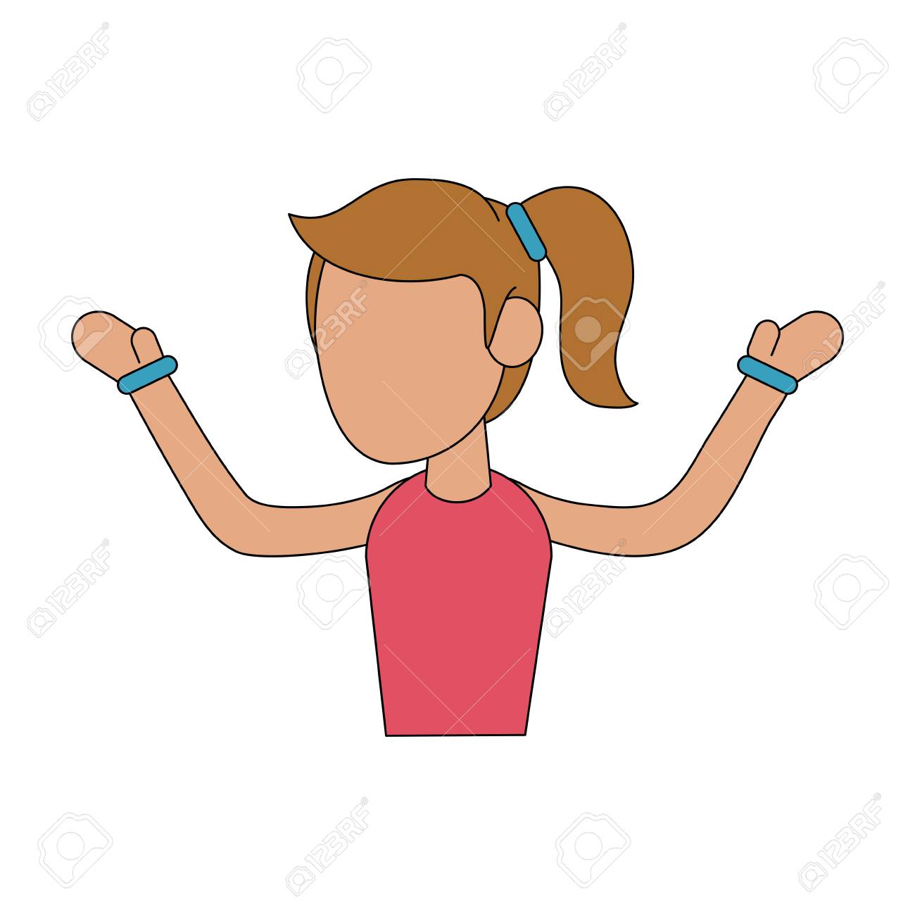 fitness woman avatar cartoon icon vector illustration graphic