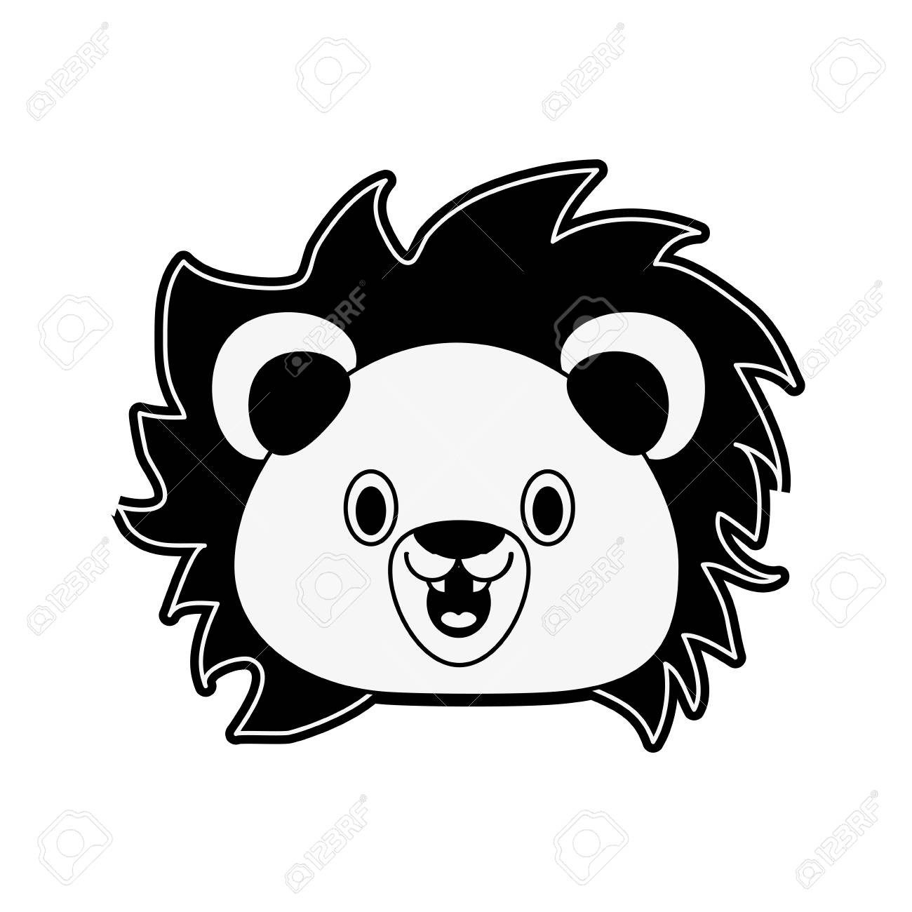 かわいいライオン漫画アイコンアイコンベクトルイラストグラフィックデザインのイラスト素材 ベクタ Image 91945552