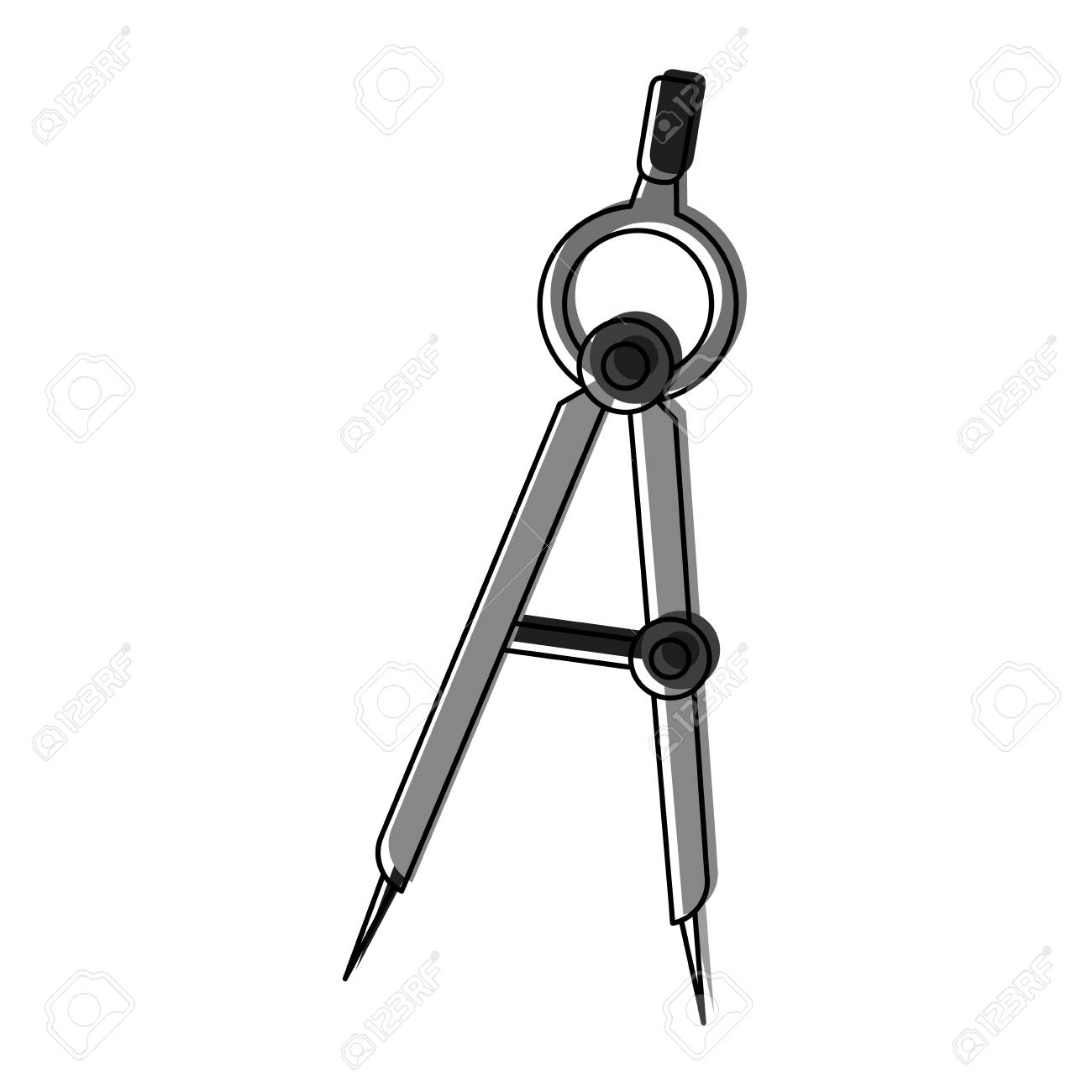 Diseno Grafico Del Ejemplo Del Vector De La Herramienta Geometrica Del Compas Ilustraciones Vectoriales Clip Art Vectorizado Libre De Derechos Image