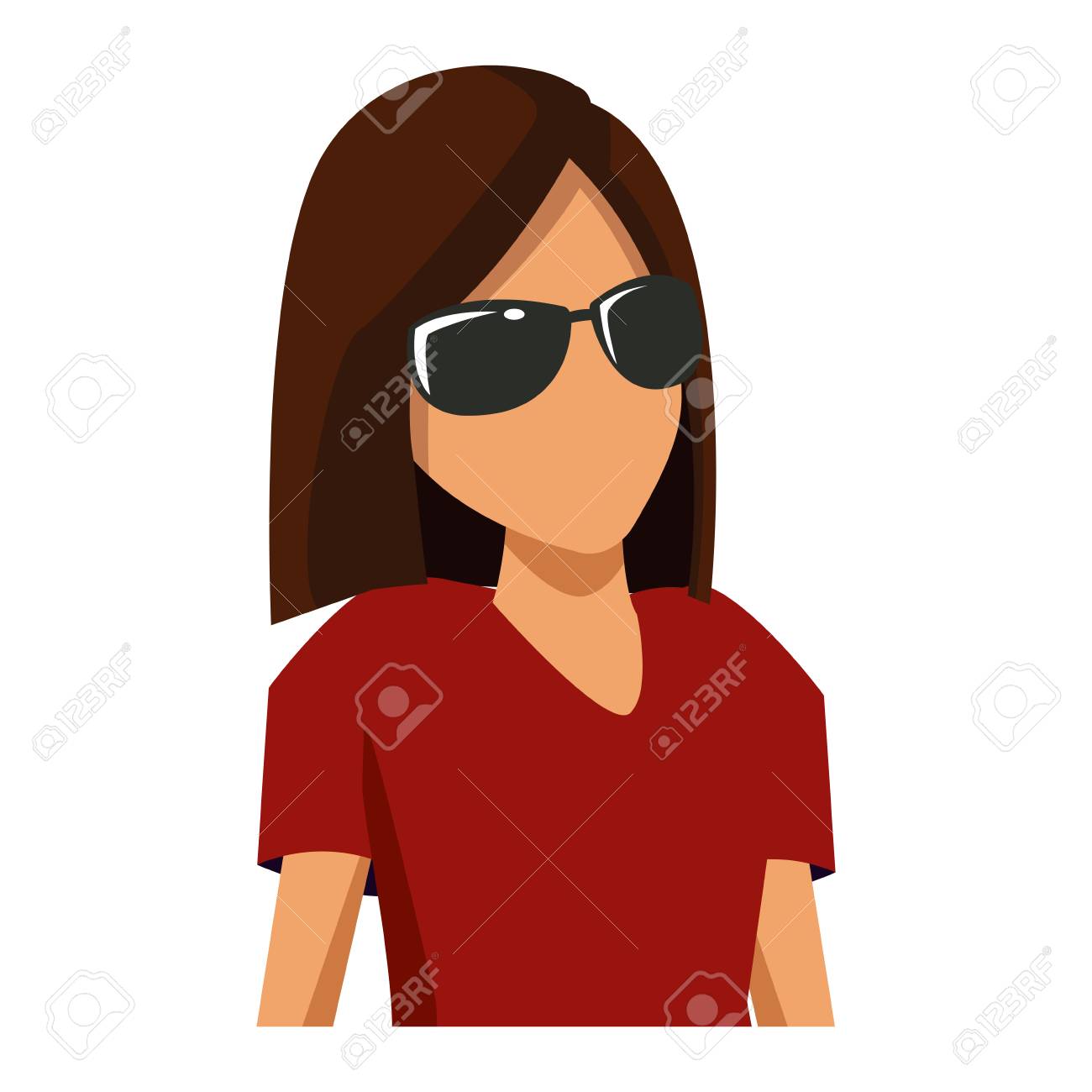 Femme Soleil Avec Des Illustration De Graphisme Icône Dessin Vector Animé Lunettes rCBxthQsd