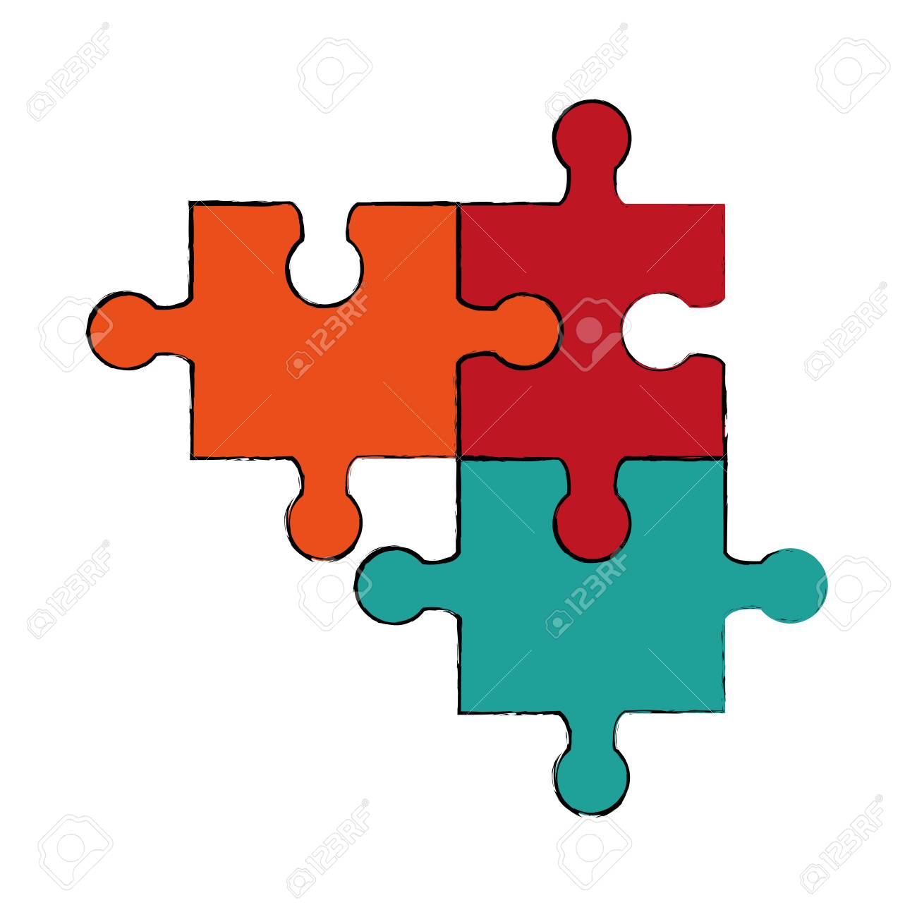 パズルピース孤立したアイコンベクトルイラストグラフィックデザインのイラスト素材 ベクタ Image