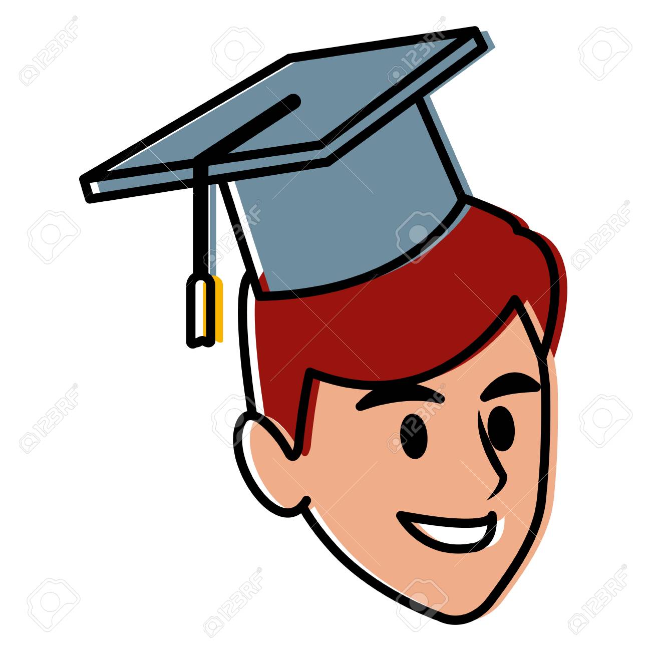 student man with graduation hat icon vector illustration graphic