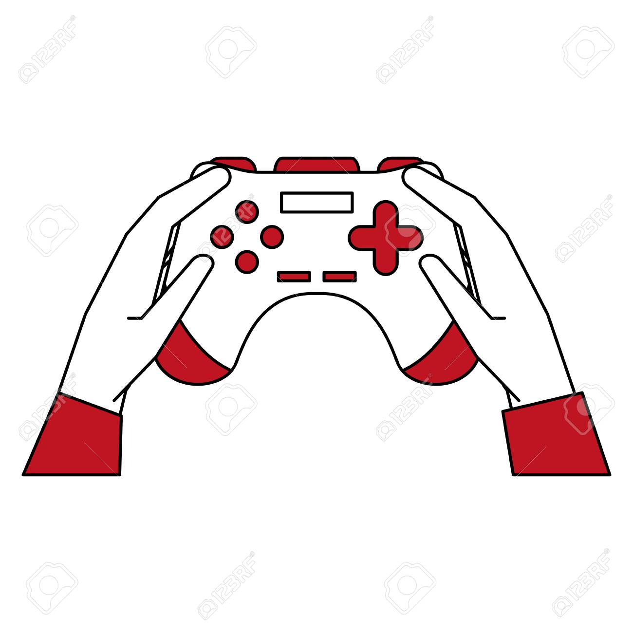 ビデオゲームアイコンベクトルイラストグラフィックデザインのためのゲームパッドのイラスト素材 ベクタ Image