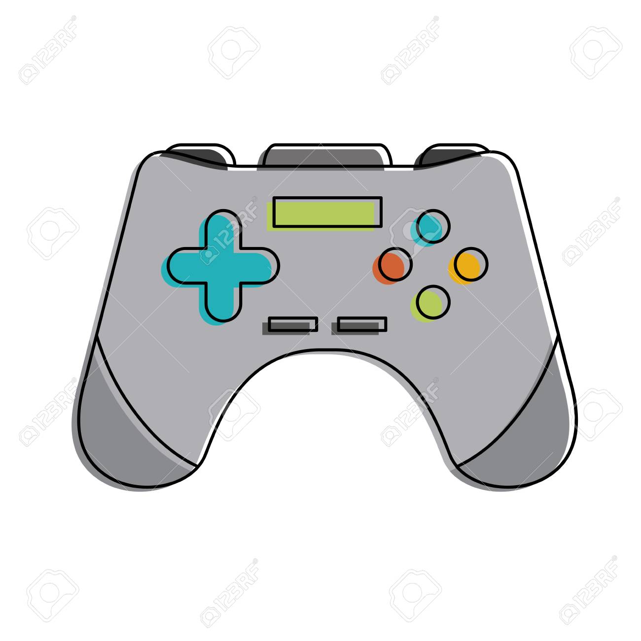 ビデオゲームアイコンベクトルイラストグラフィックデザインのためのゲームパッドのイラスト素材 ベクタ Image