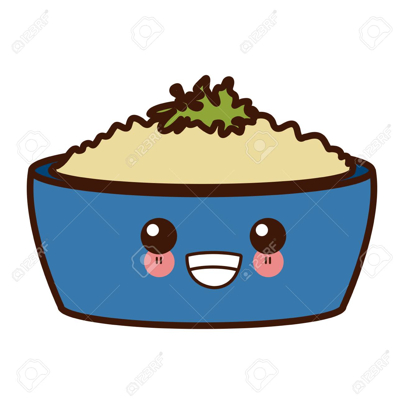 お茶碗食かわいい漫画ベクトルイラスト のイラスト素材 ベクタ Image