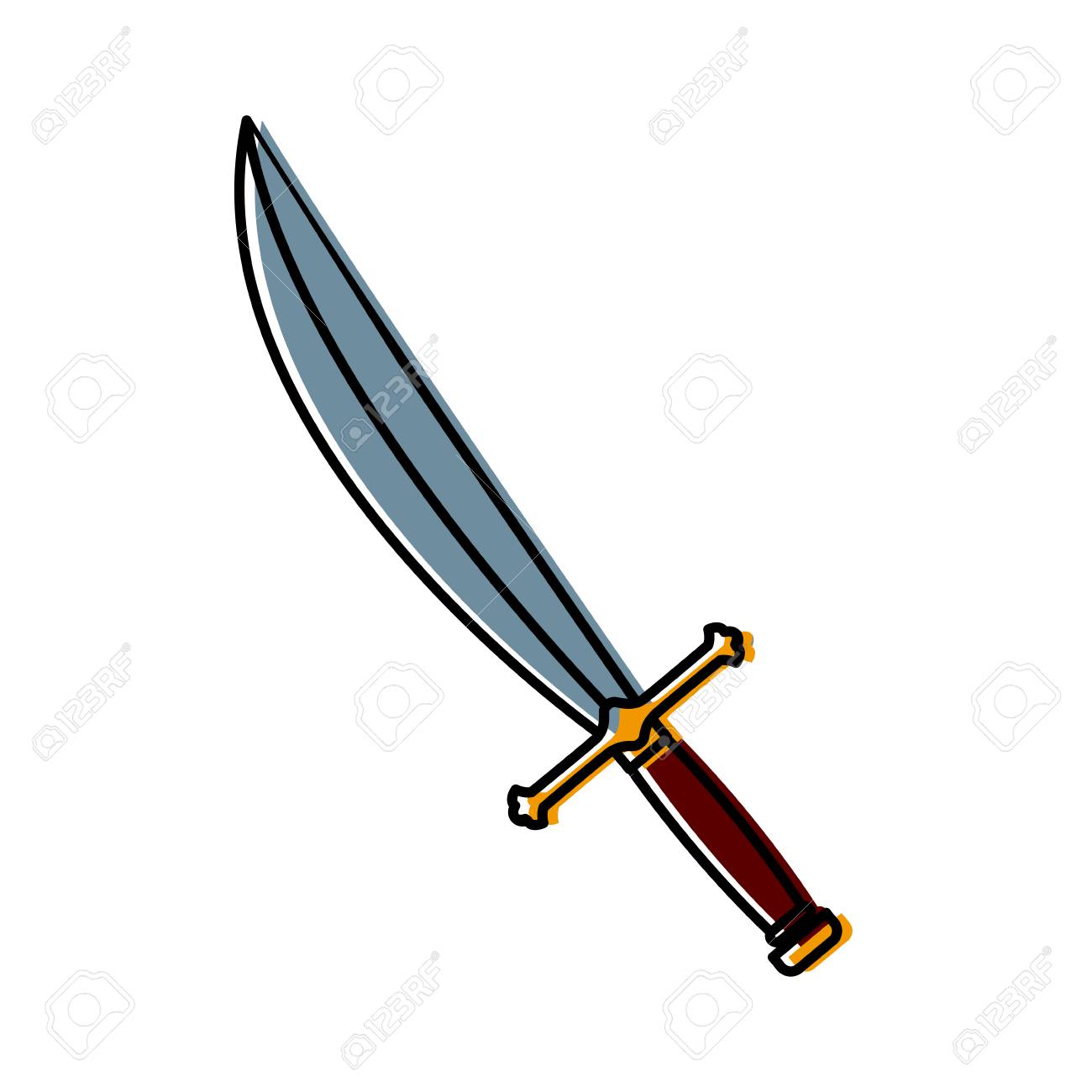 剣中世武器アイコンベクトルイラストグラフィックデザインのイラスト素材 ベクタ Image