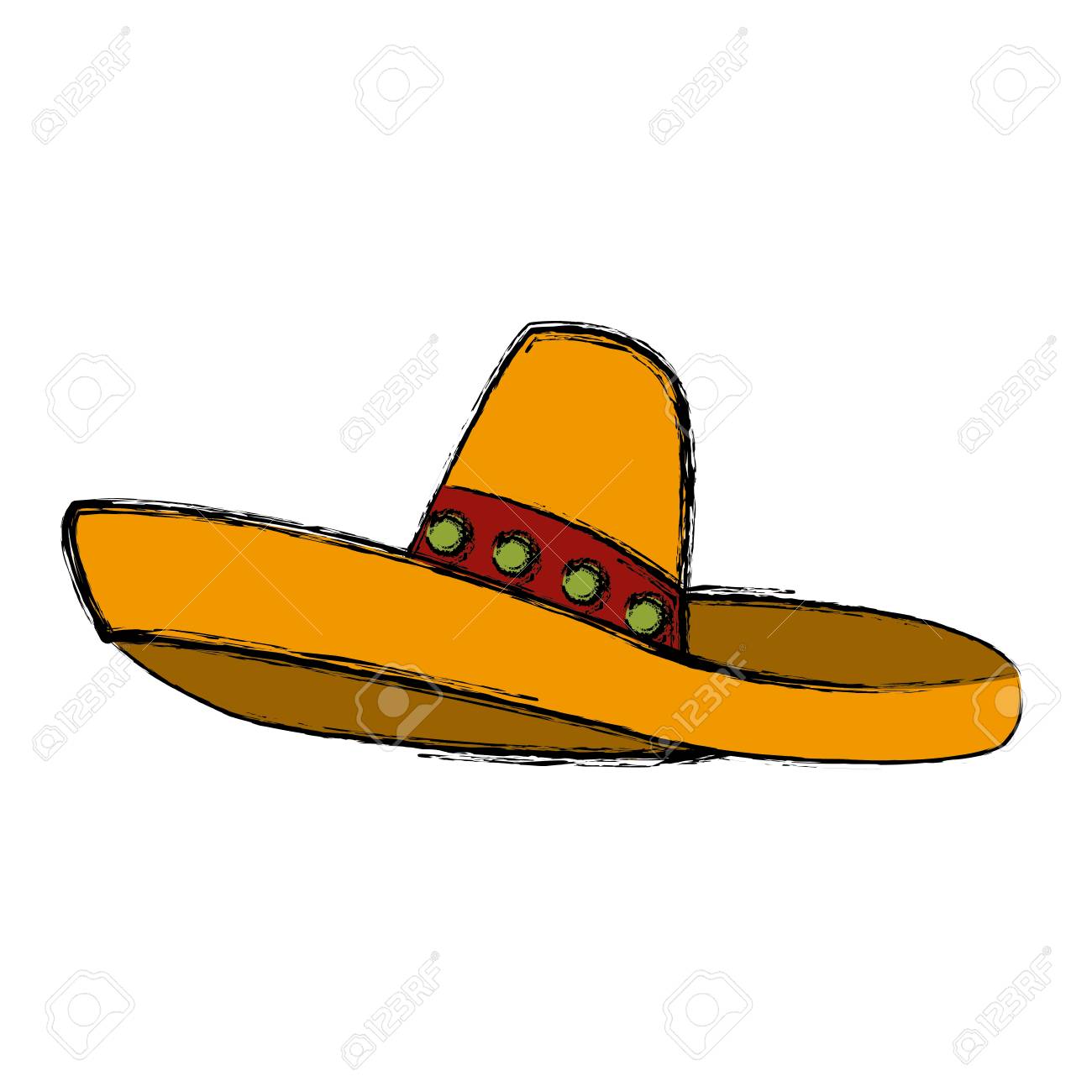 メキシコの帽子分離アイコンベクトルイラストグラフィックデザインのイラスト素材 ベクタ Image