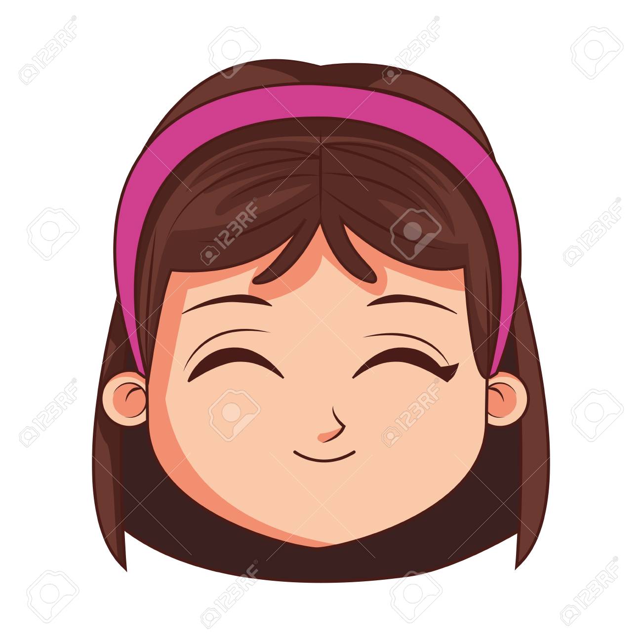 Beautiful Girl Face Cartoon Vector Illustration Graphic Design Royalty Free Cliparts Vectors And Stock Illustration Image 96119223