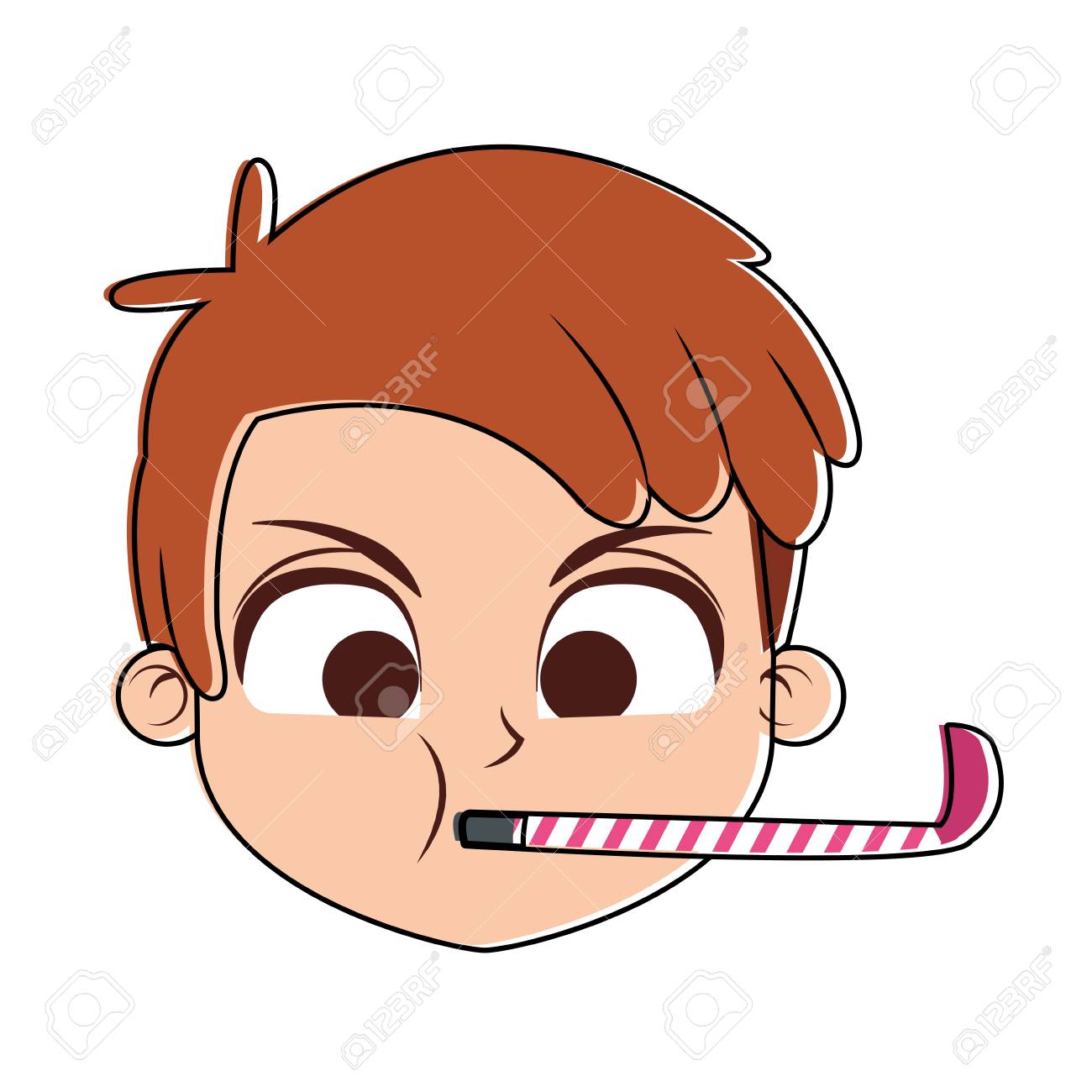 誕生日ベクターイラストグラフィックデザインにかわいい男の子の顔 のイラスト素材 ベクタ Image