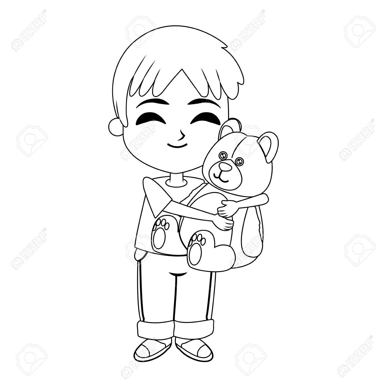 Girl Hugging Teddy Bear Vector Illustration Graphic Design Vector Royalty Free Cliparts Vectors And Stock Illustration Image 96107947