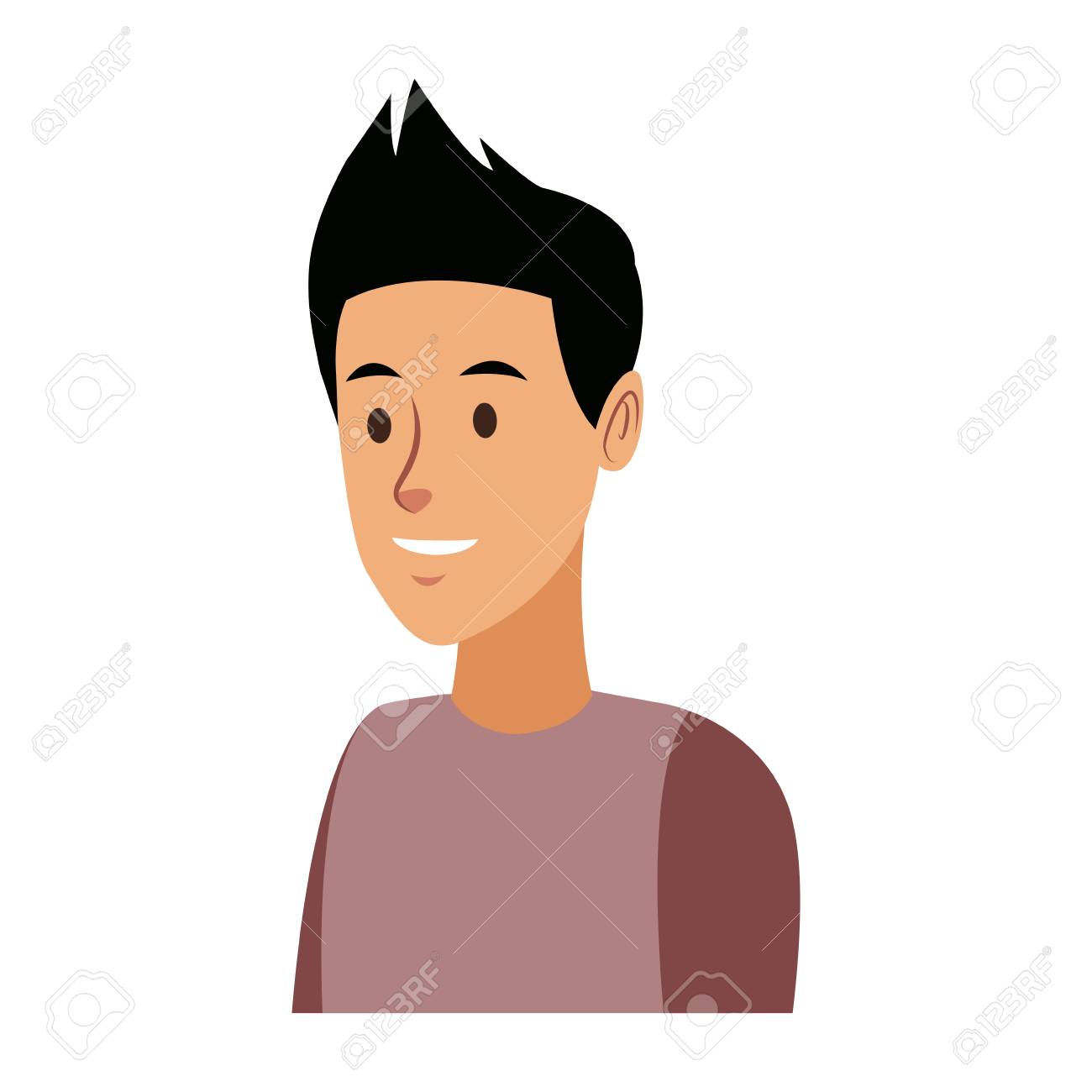 キャップベクトルのイラストを持つ配達員の労働者の肖像画のイラスト素材 ベクタ Image