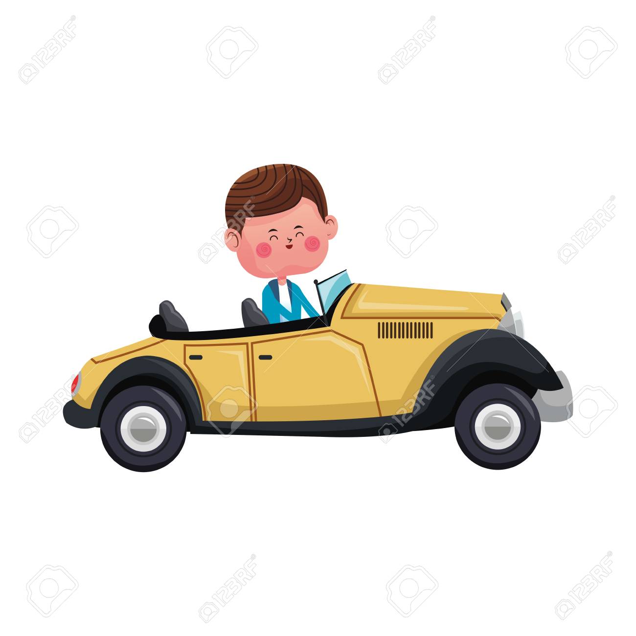 ヴィンテージ車のベクトルイラストグラフィックデザインを運転かわいい男の子 のイラスト素材 ベクタ Image ヴィンテージ車のベクトルイラストグラフィックデザインを運転かわいい男の子 のイラスト素材 ベクタ Image