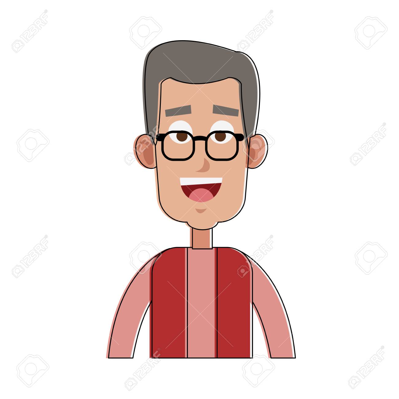 老人笑顔漫画ベクトルイラストグラフィックデザイン のイラスト素材 ベクタ Image
