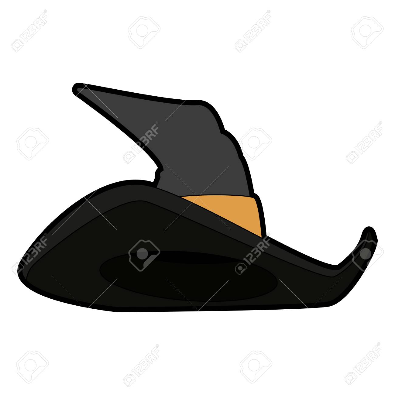 魔女帽子漫画ベクトルイラストグラフィックデザイン のイラスト素材 ベクタ Image