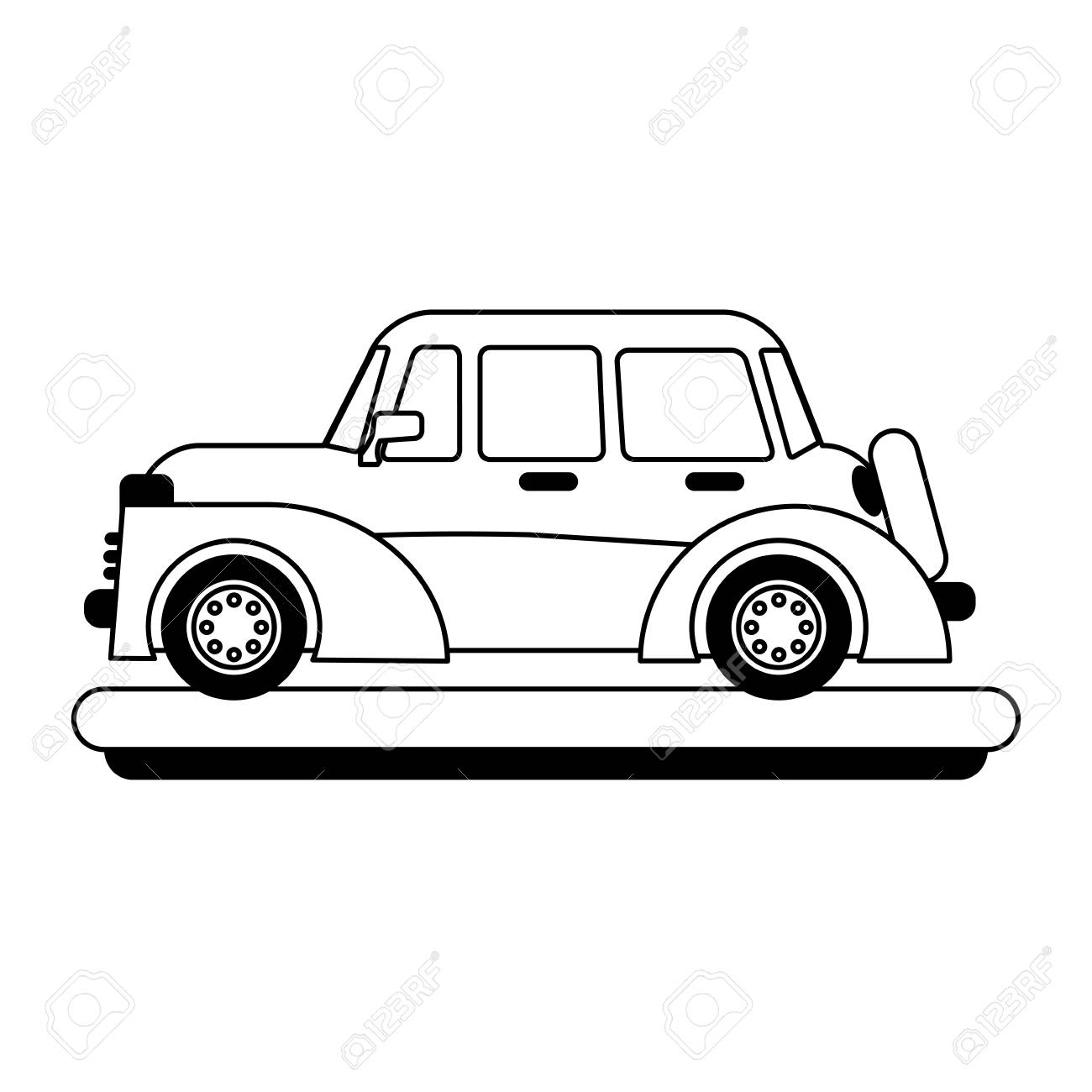 レトロ車の車両ベクトルイラストグラフィックデザインのイラスト素材 ベクタ Image