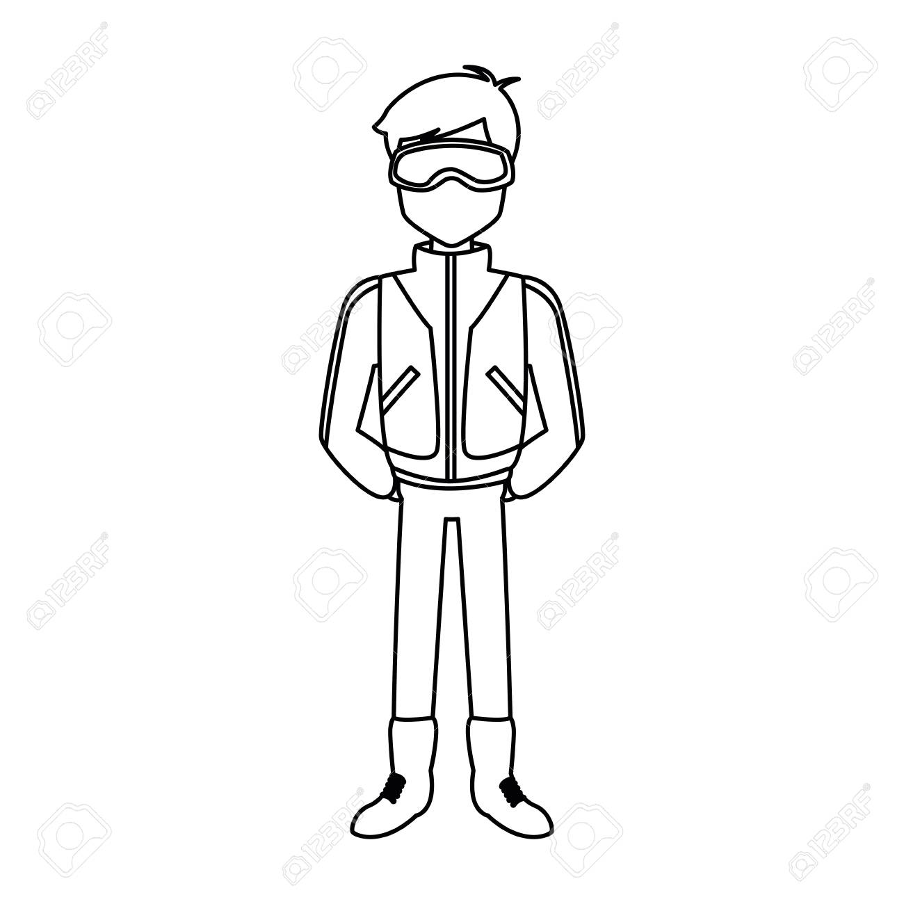 冬服ベクトルイラストグラフィックデザインの男のイラスト素材 ベクタ Image