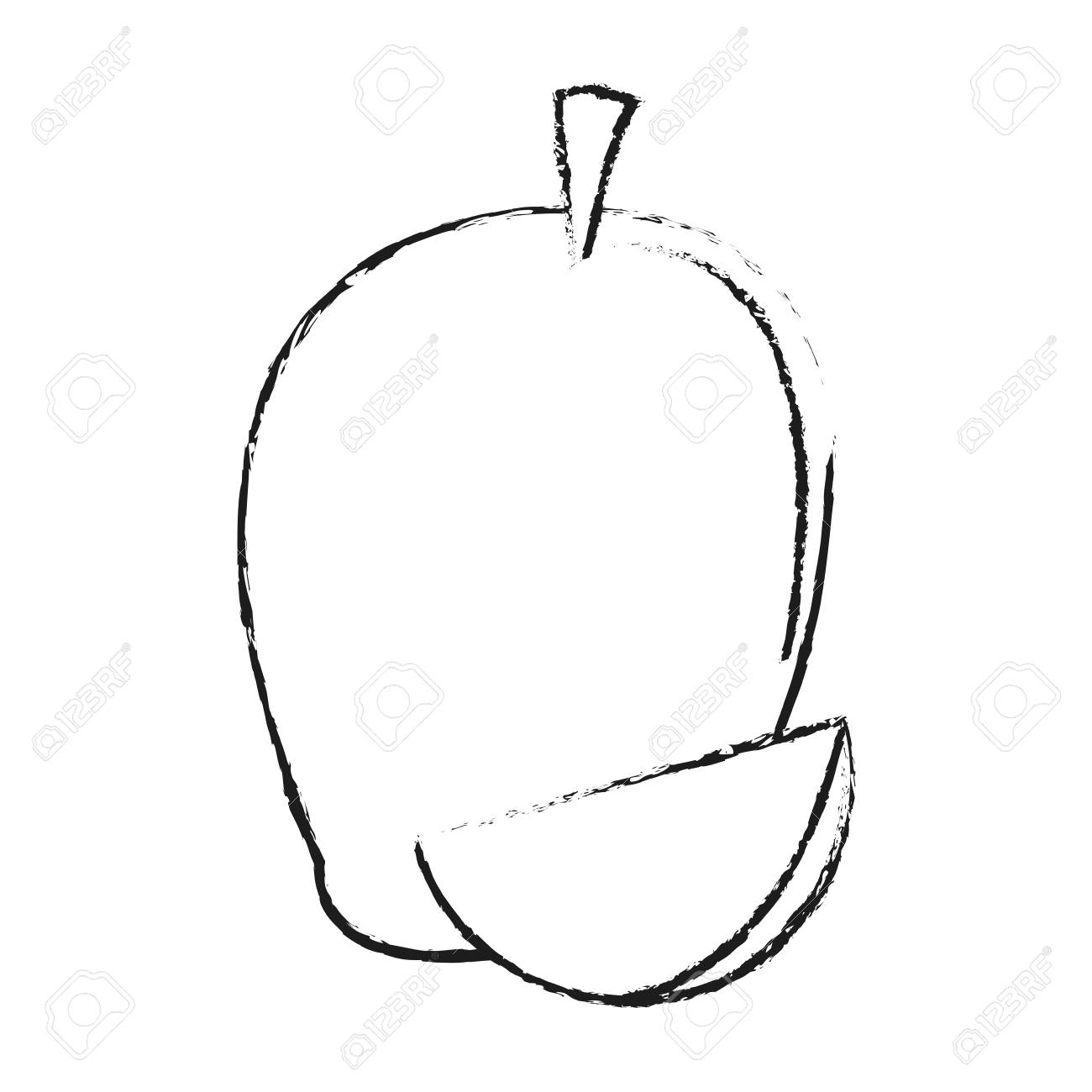 Mango sweet fruit on black and white sketch colors vector illustration stock vector 99048396